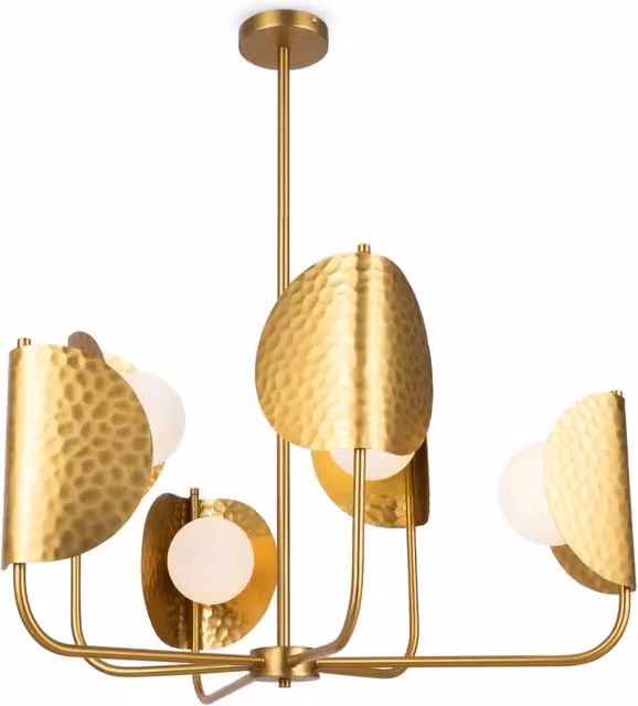 Maytoni lampadario moderno Tropic 6 luci G9 ottone metallo vetro