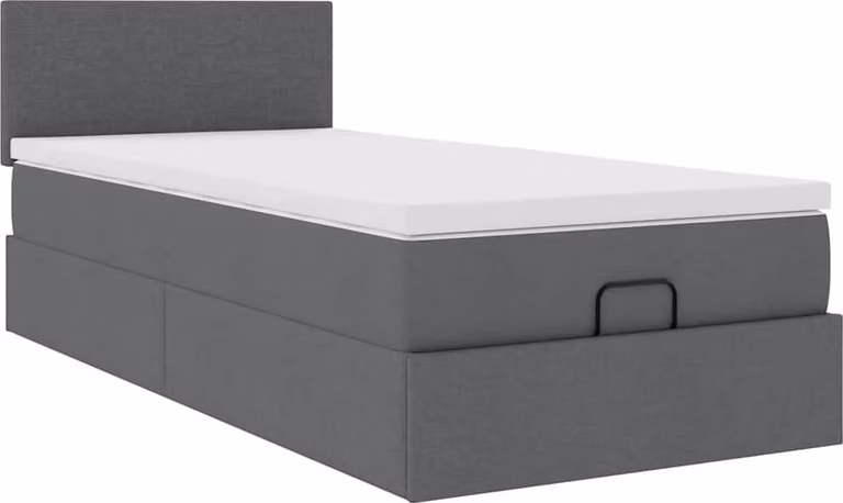 Struttura Letto Pouf con Materasso 180x200 cm in Tessuto