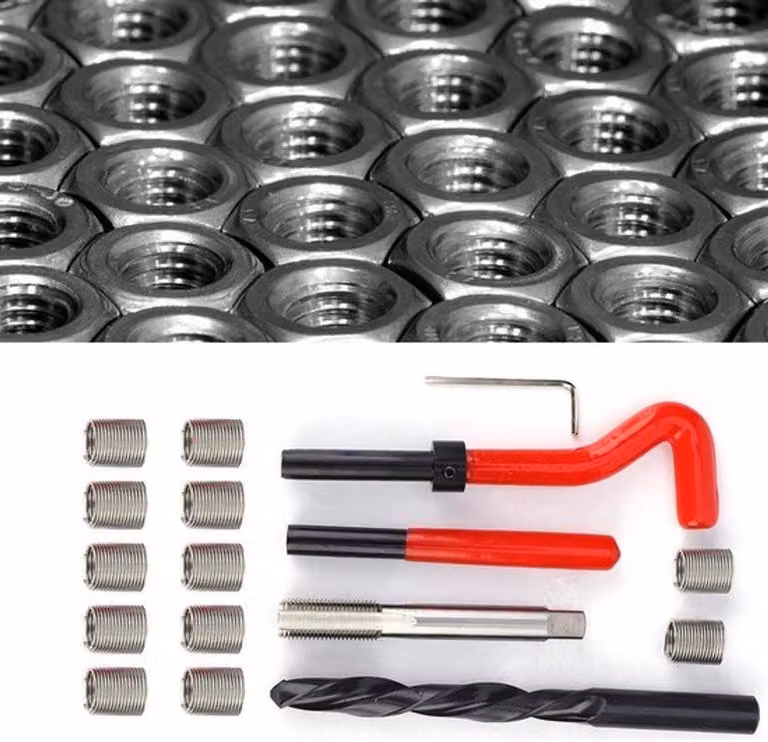 Kit di riparazione filettatura M12 x 1,25 in acciaio inossidabile – Inseriti filettati per viti con filettatura interna, per riparazioni, utensili, elementi di fissaggio
