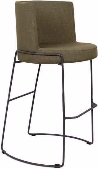 Modern Barhocker Stuhl Designer Textil Esszimmerstuhl Hocker Bar Grün
