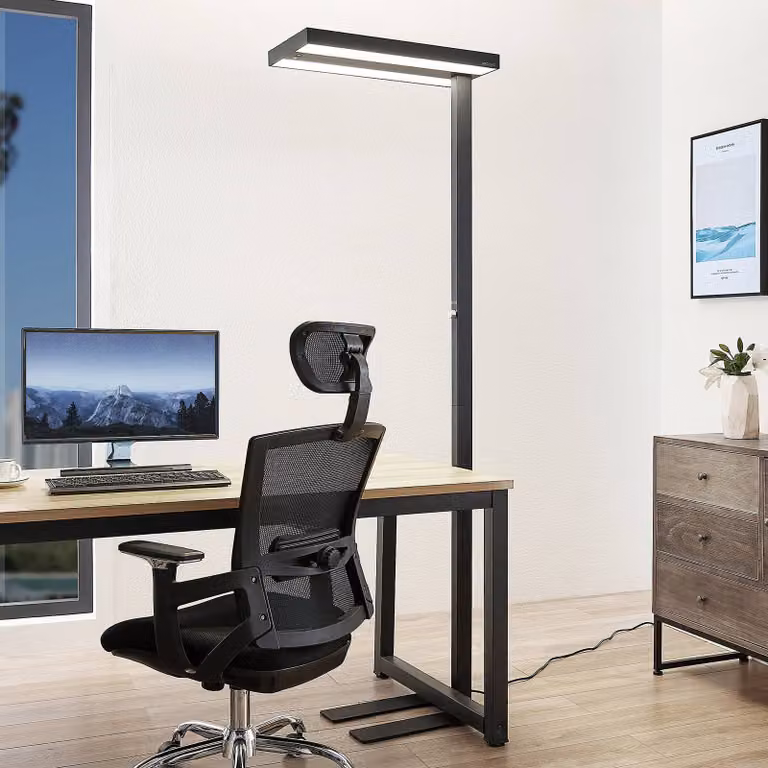 Arcchio Piantana LED Logan Pro, nera, sensore, dimmerabile Pro Arcchio,, Nero, Studio / Ufficio, Alluminio, Moderno