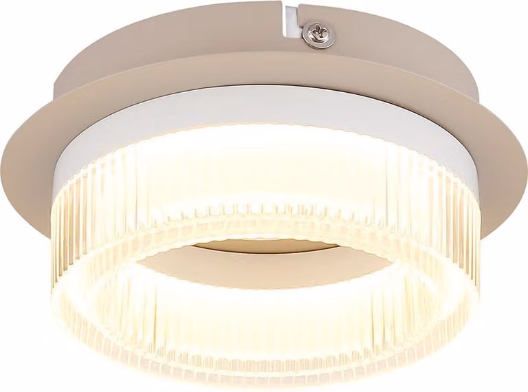Plafone LED, color sabbia, bianco, D 16 cm