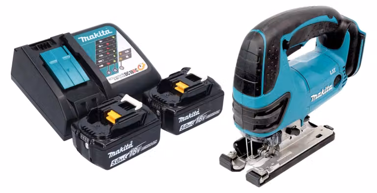 Makita DJV 180 RTX seghetto alternativo a batteria 18 V 135 mm + 2x batteria 5,0 Ah + caricabatteria