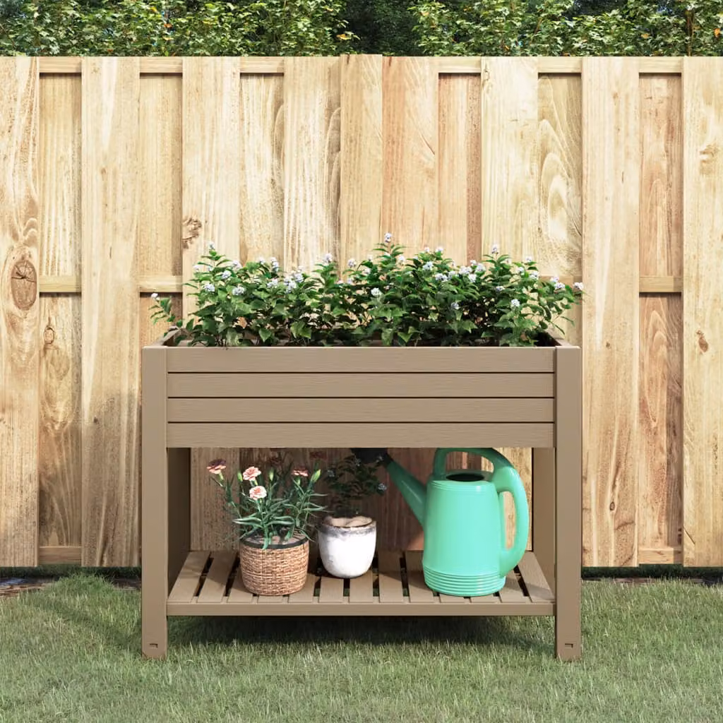 L/P/H: 110 x 45 x 79 cm vidaXL Fioriera da Giardino in WPC Marrone Chiaro