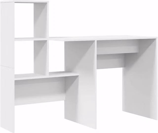 Scrivania | Tavolo da Ufficio Bianco 131,5 x 50 x 106,5 cm Legno multistrato