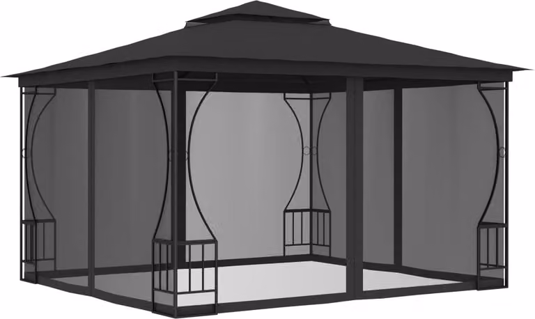 Gazebo con Rete 300x300x265 cm Antracite
