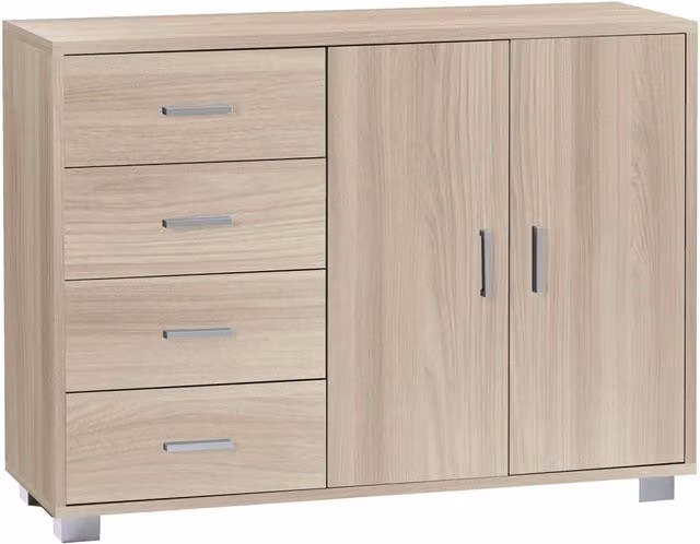 Madia 2 Ante 4 Cassetti 116x86x41 cm Olmo Chiaro