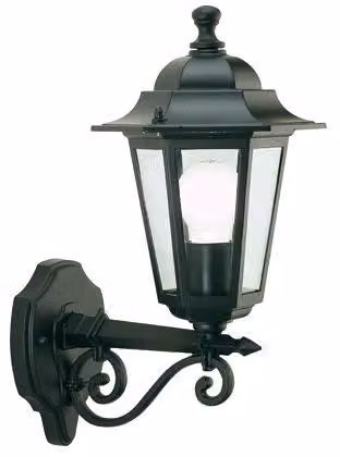 Lampada Applique Media in Alto Colore Nero per Esterno Linea Esagonale Sovil