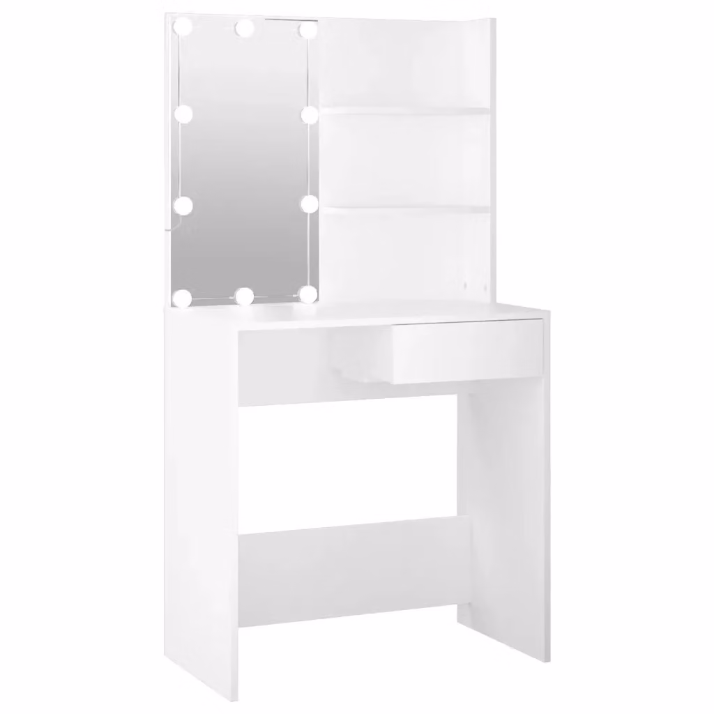 Toeletta con LED Hollywood bianca vidaXL L/P/H: 74,5 x 40 x 141 cm – 2