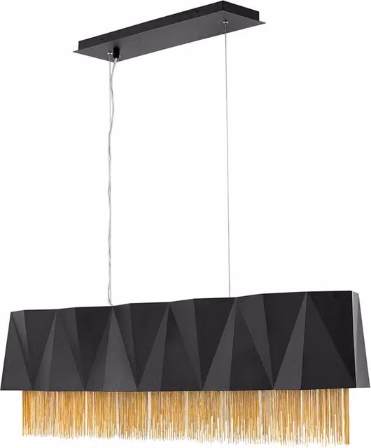 Lampadario Contemporaneo Zuma Acciaio Nero Satinato Oro 6 Luci E27