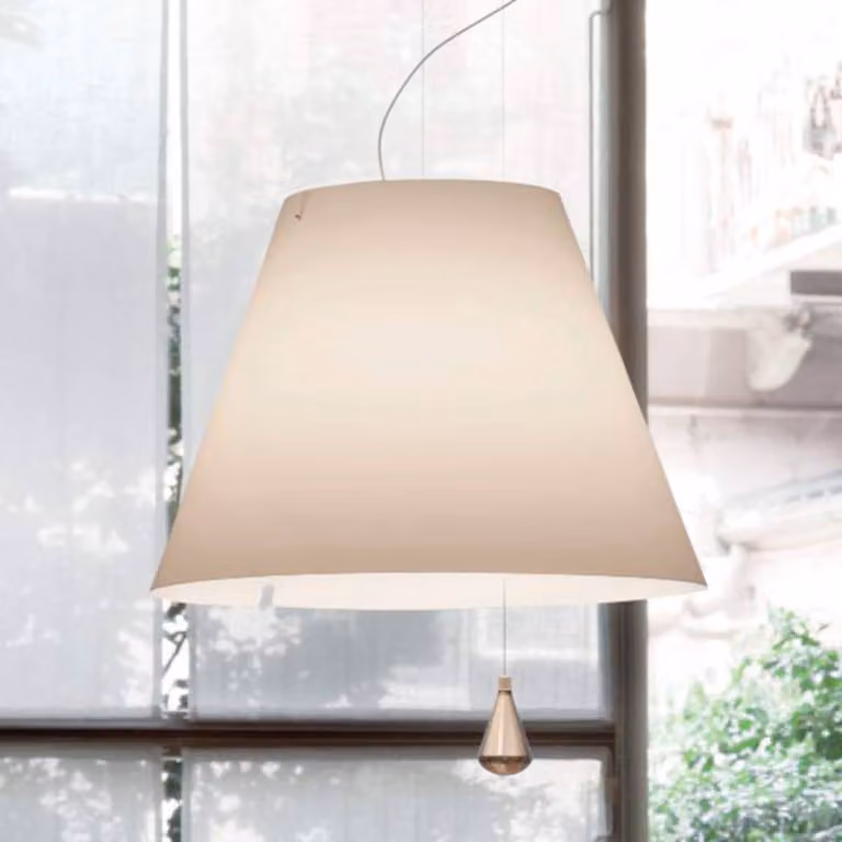 Luceplan Lampada a sospensione Lady Costanza, dimmerabile, Bianco / Opale, Soggiorno / Sala da pranzo, Plastica, Design, Lampada a sospensione