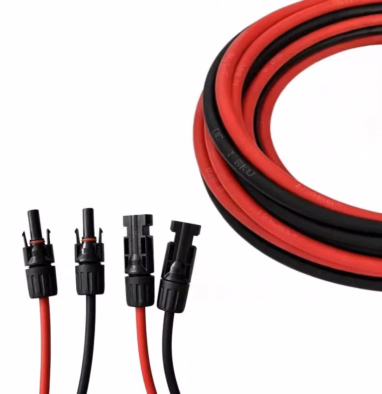 Cavi solari, resistenti ai raggi UV, con doppio isolamento, sezione 6mm², lunghezza 10 metri
