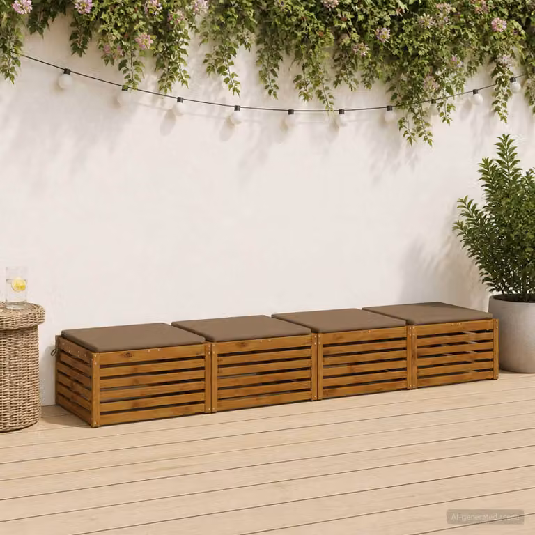 Set di 4 cuscini per sedia vidaXL SOEST in poliestere, colore tortora, con rivestimento lavabile e resistente ai raggi UV