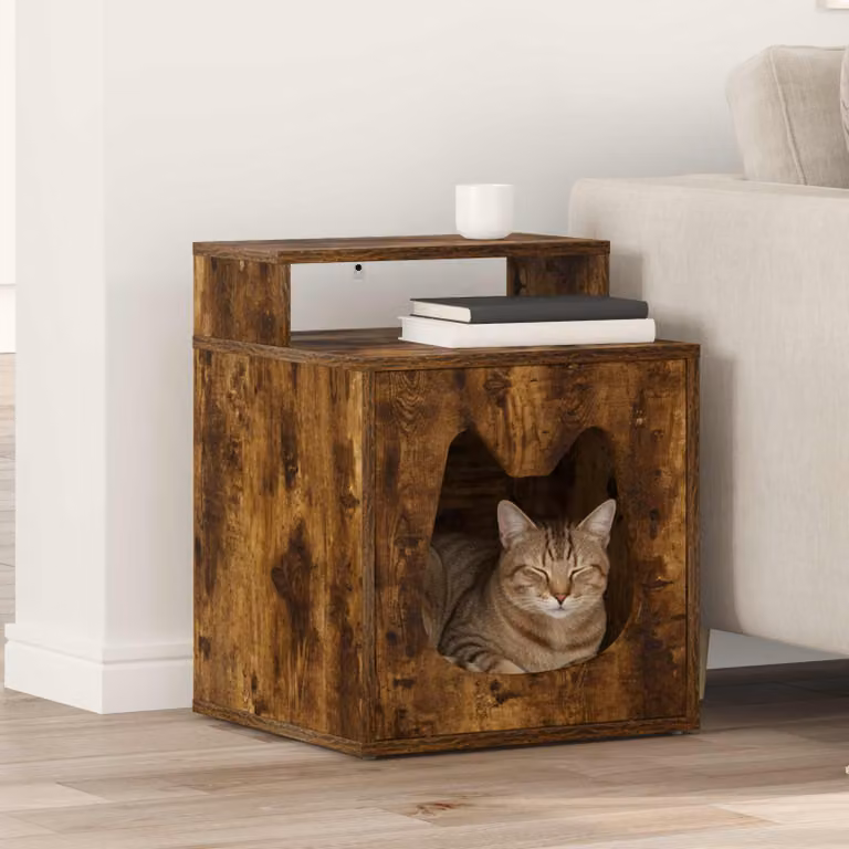 Casa per Gatti vidaXL in Legno e MDF, Colore Marrone, L 42,5 cm x P 40 cm x H 53,5 cm