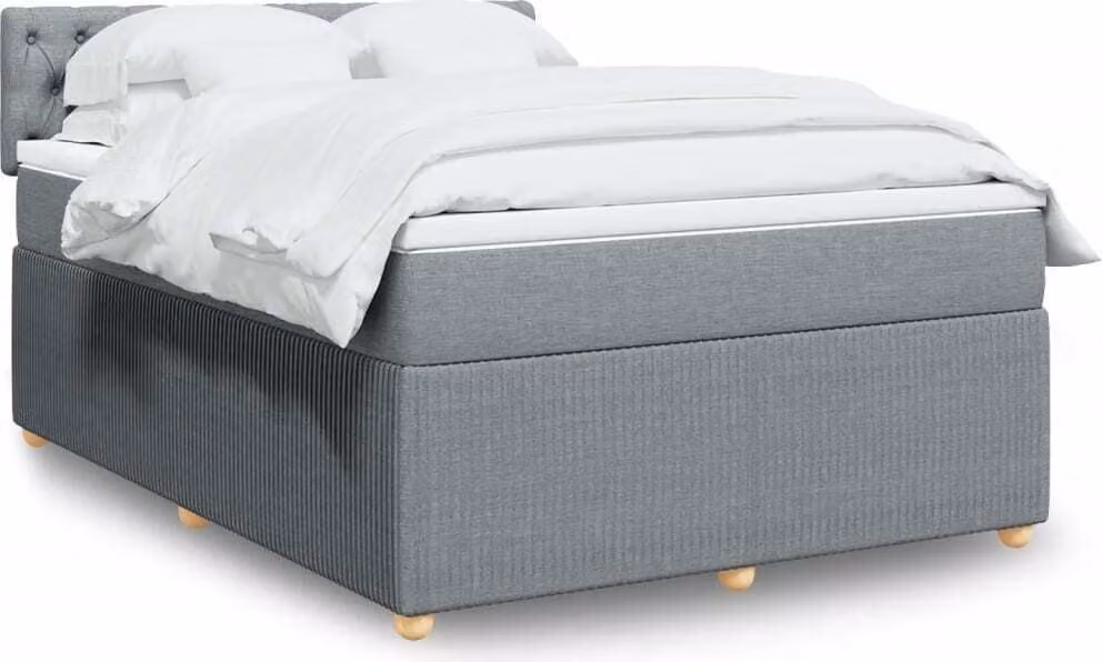 Maison Exclusive - Giroletto a Molle con Materasso Grigio Chiaro 160x200cm Tessuto