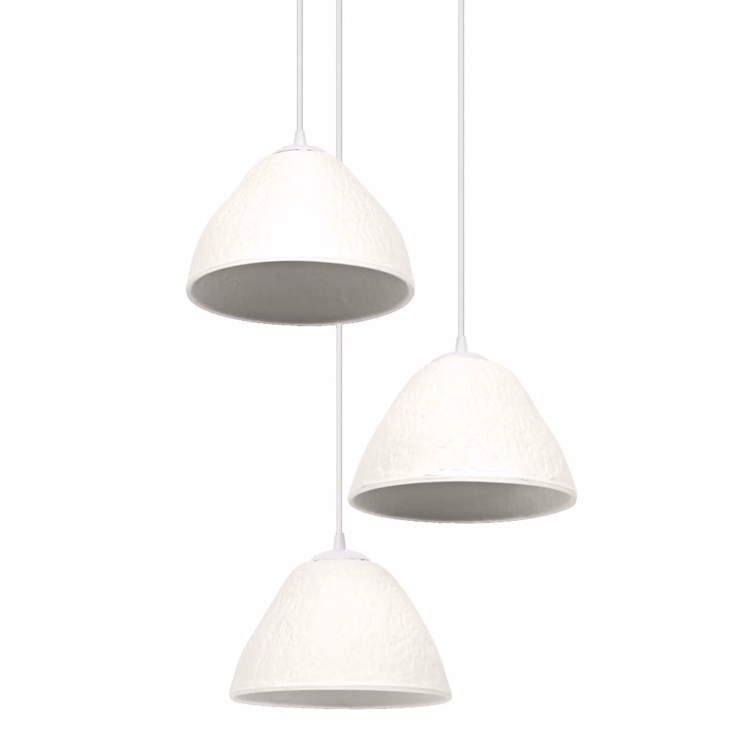 LEDVANCE, lampada a sospensione decorativa bianca a 3 luci, con struttura in metallo e rivestimento in cartapesta, attacco E14, diametro 437 mm, paralume realizzato con materiali riciclati, facile da installare