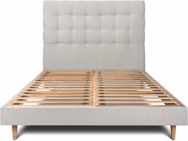Letto 160x200 cm con testata imbottita - Tessuto velluto