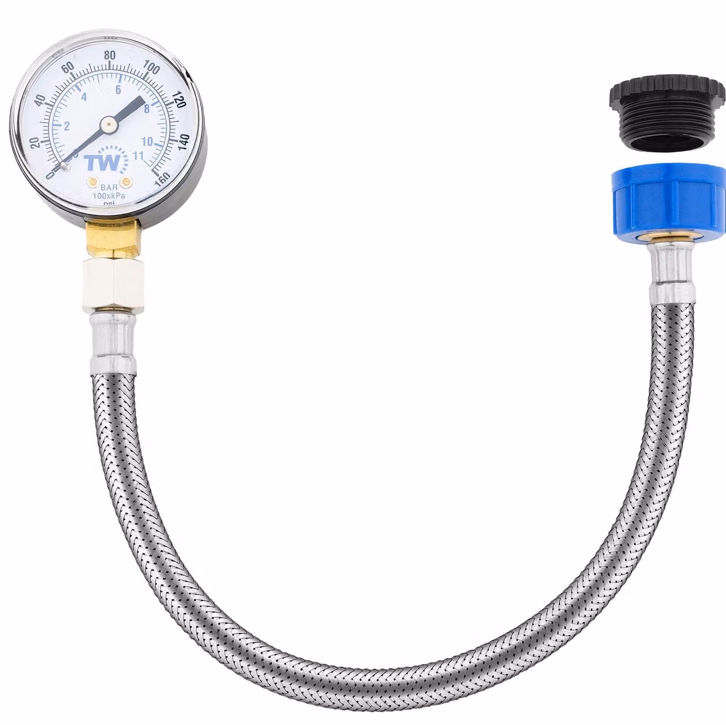Misuratore di pressione dell'acqua con doppia scala: 0-11 bar / 0-160 PSI