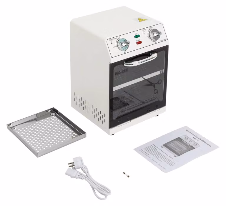 Sterilizzatore, potenza 600W, controllo della temperatura a 220°C, colore bianco
