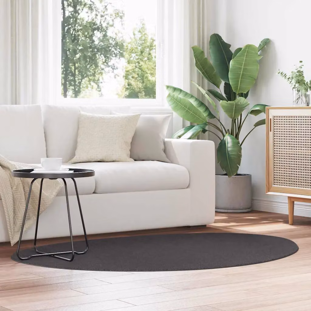 Tappeto moderno vidaXL HUARTE Antracite in poliestere, lavabile e antiscivolo, L: 120 cm x P: 170 cm