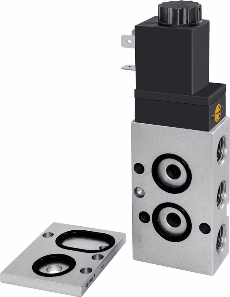 Valvola Riegler a 3/2-5/2 vie, NAMUR, molla ad aria, G 1/4, 230 V, 50Hz