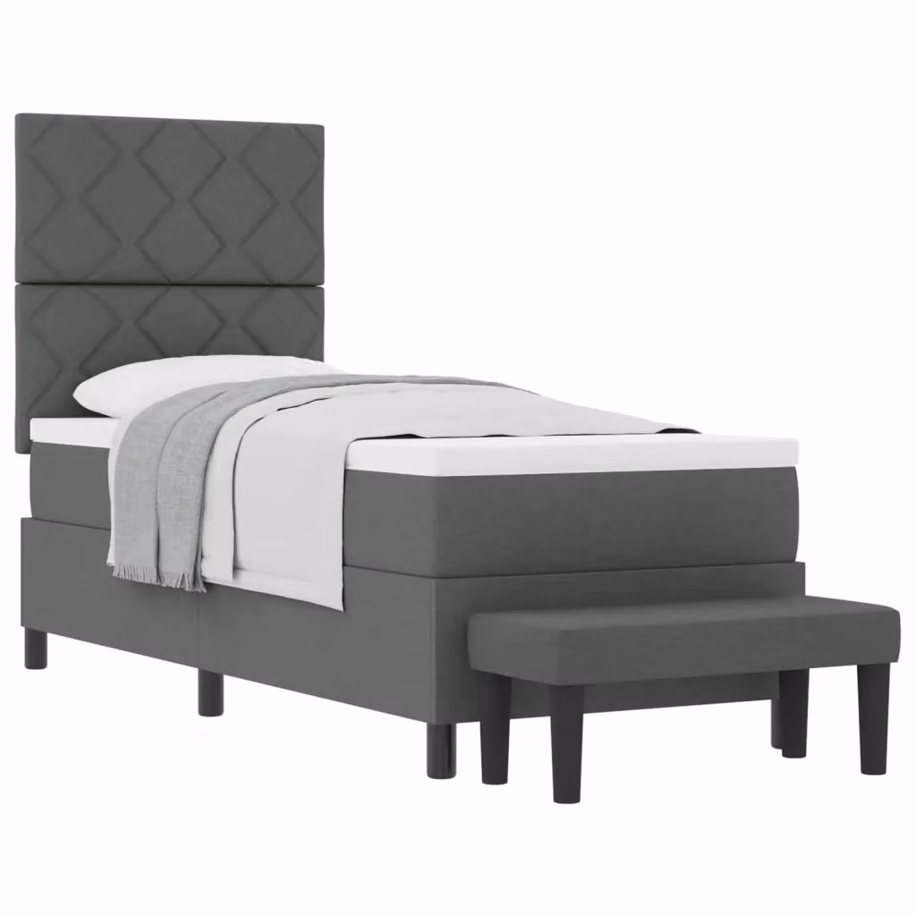 Letto ibrido con molle a sacco e testiera vidaXL in tessuto grigio L/P/H: 200 x 80 x 80 cm – 2