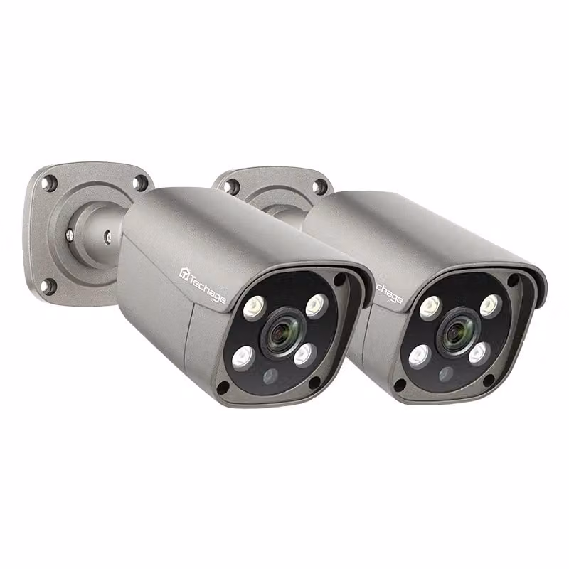 telecamera di sorveglianza per esterni 4K 8MP/5MP, rilevamento del movimento AI, audio bidirezionale, 2 pezzi telecamera 5MP36mm