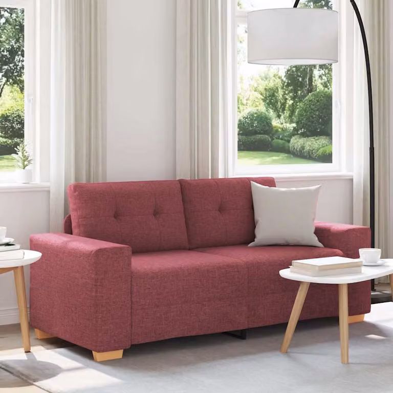 Divanetto moderno vidaXL in tessuto rosso vino L: 180 cm, P: 77 cm, H: 82 cm