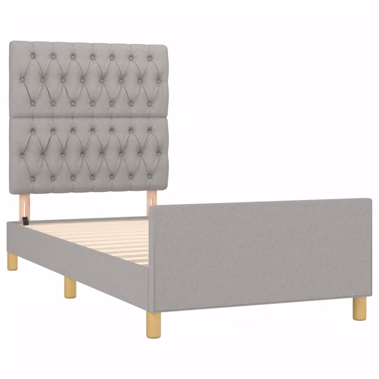 Giroletto senza Materasso Grigio Chiaro 100x200 cm Tessuto