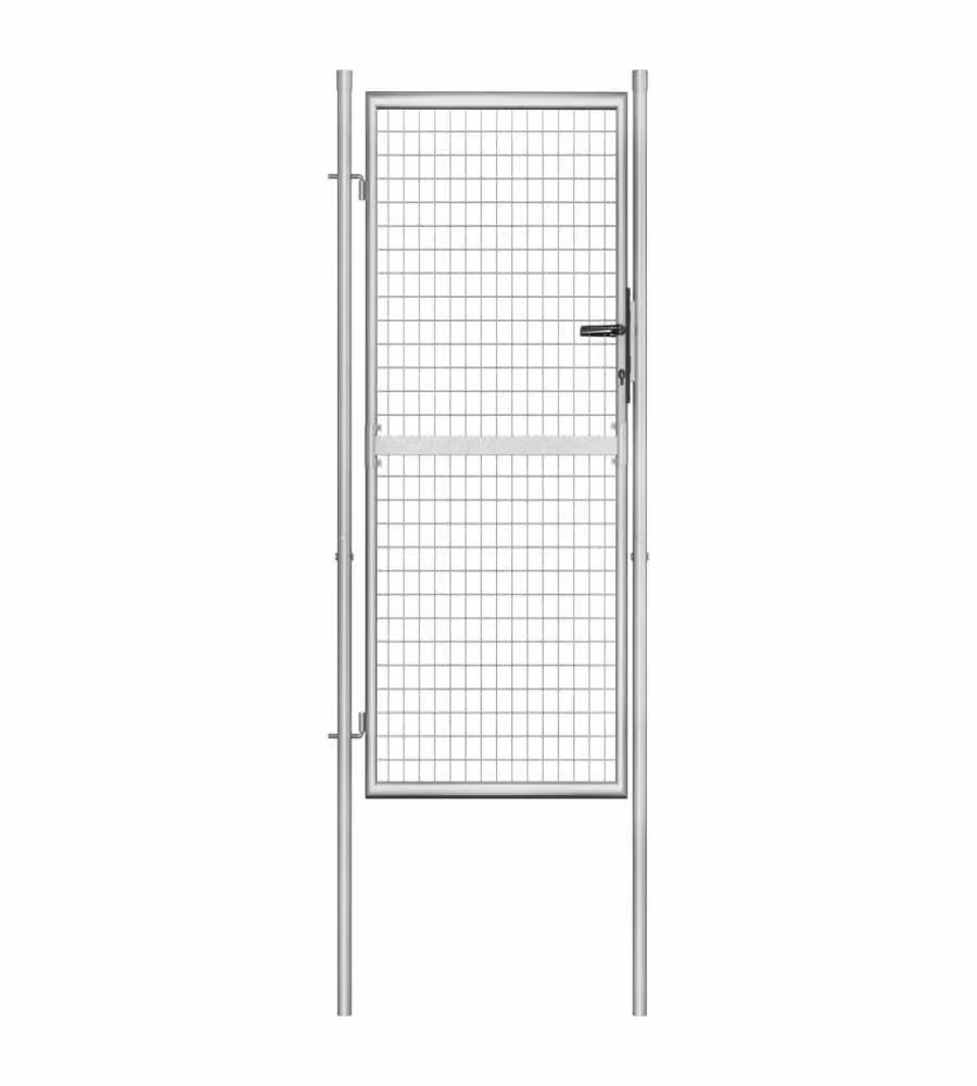 Cancello per Giardino in Acciaio Zincato 105x250cm Argento