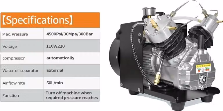Compressore d'aria PCP, ad attivazione automatica, sistema di raffreddamento efficiente, Capacità 6,8 litri, 220V, Capacità 6,8 litri, 220V