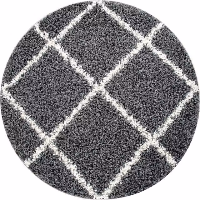 Tappeto shaggy Kalea antracite rotondo diametro: 200 cm