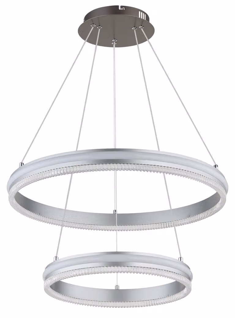 Lampada a sospensione a LED, nero-cromo opaco, telecomando, altezza 120 cm