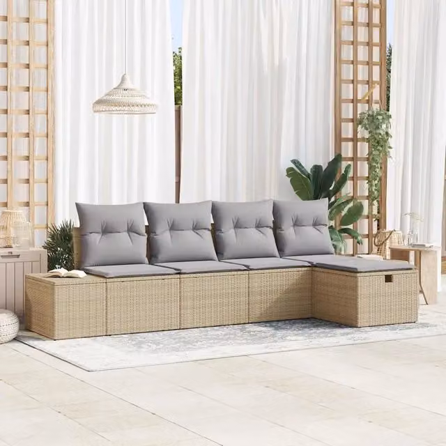 Set di divani 5 pz polyrattan 3360691