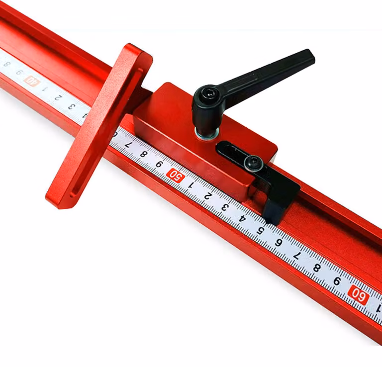 Guida di precisione angolata a 45 gradi - Materiale: lega di alluminio 6061 - Utensile per lavorazione del legno - Scanalatura a T - Produzione di alta precisione - Facile da usare