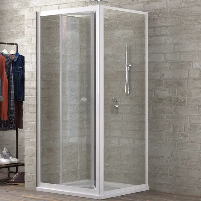 Cabina doccia book 3 lati cristallo temprato trasparente 75x75x75 cm