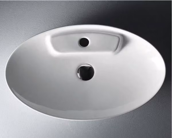 Lavabo ovale in Vetroceramica MADIO 61x36,5x12 cm KARAG