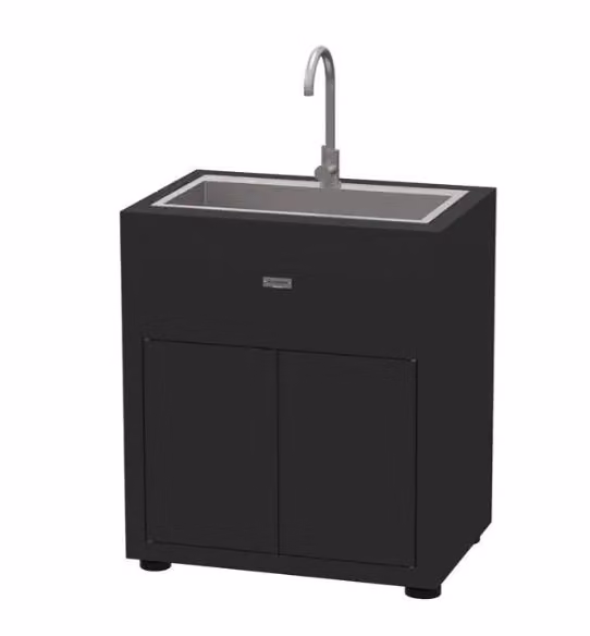 Mobile cucina da esterno con Lavandino e miscelatore Nero Le Marquier