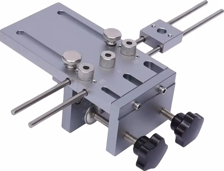 Set di spessimetri, guida di foratura regolabile, bussole di precisione, grigio scuro