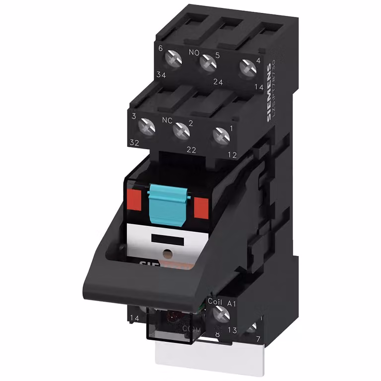 Relè a innesto SIEMENS LZS:PT3A5T30 Apparecchio completo AC230V, 3 contatti in scambio LED-