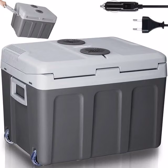 Frigorifero Elettrico Portatile GIORDANOSHOP 40L Caldo-Freddo con Ruote, Grigio – 1