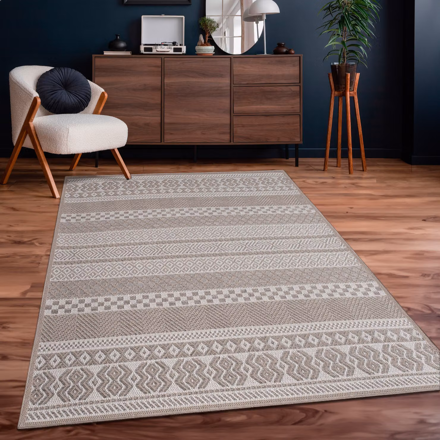 Tappeto geometrico boho beige per interni ed esterni tappeto.it L: 300 cm x P: 400 cm – 2