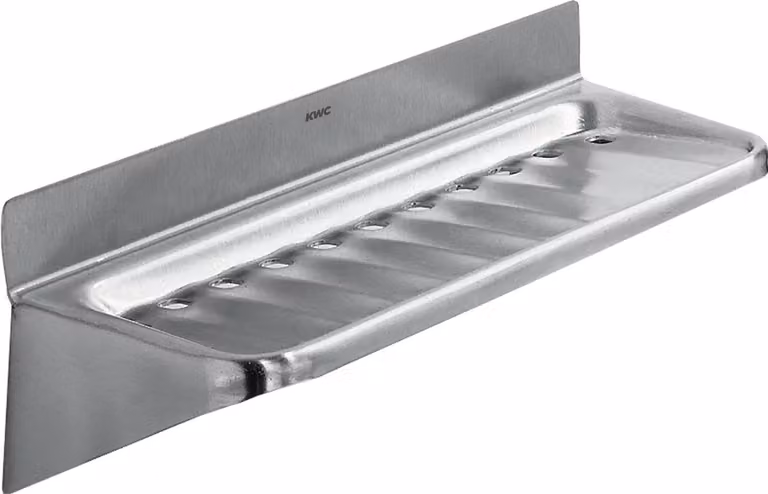 KWC AR Portasapone, RODAN, acciaio inox, 195x77x96 mm, montaggio esterno, fori di scarico