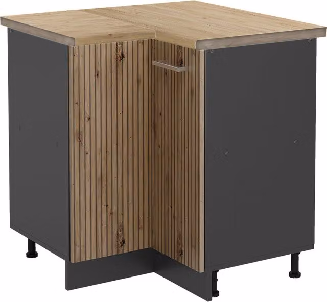 Mobile ad angolo cucina R-Line Rovere artigianale/Antracite 75.6 cm, PL Rovere Vicco