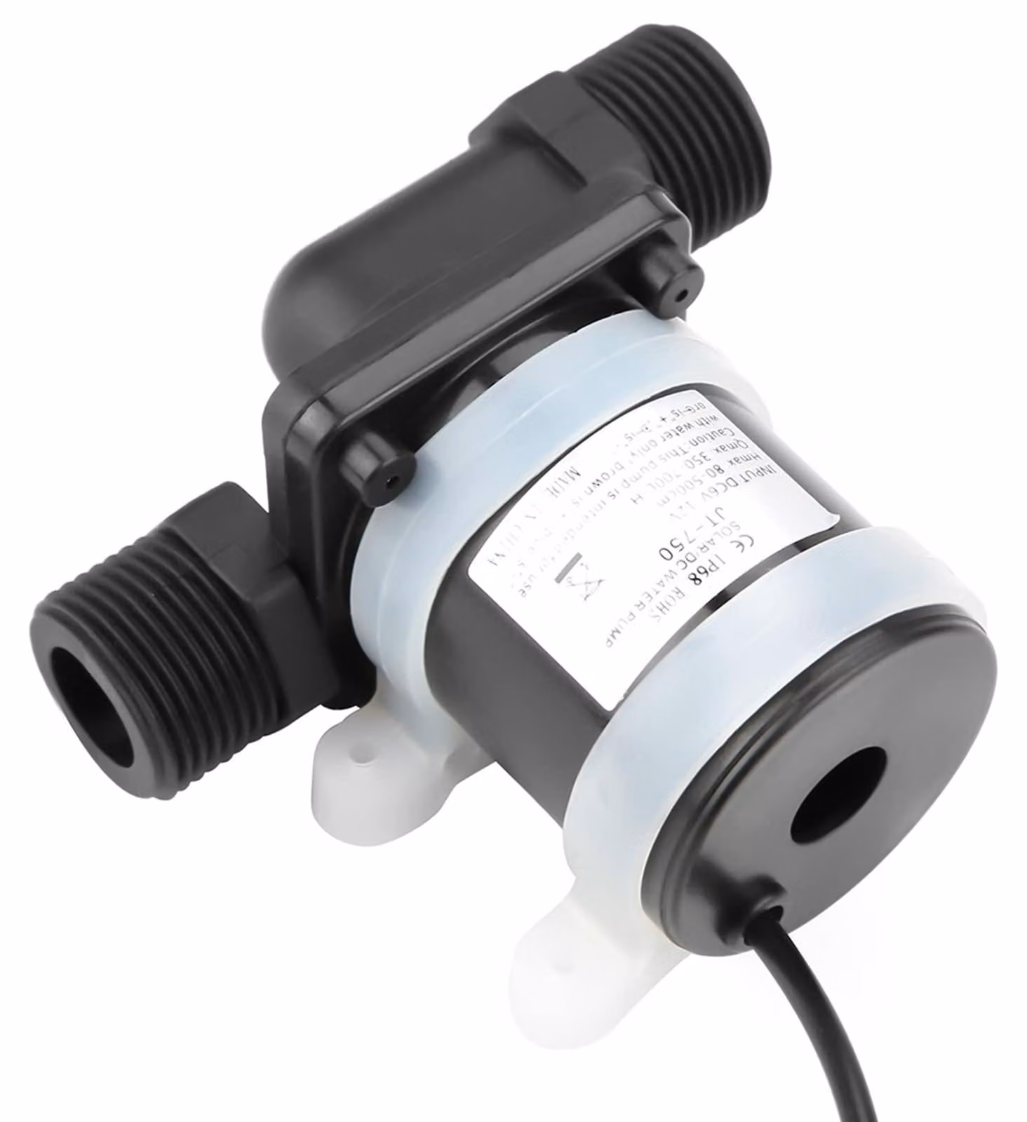 Mini pompa acqua DC a 12V, portata 700 L/h, altezza di sollevamento 5 metri, temperatura di esercizio da -40°C a 100°C