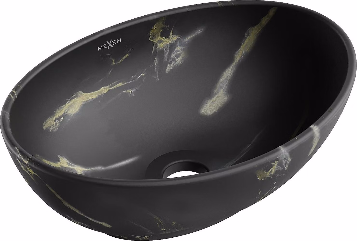 Mexen Elza lavabo da appoggio 40 x 33 cm, pietra nera - 21014084