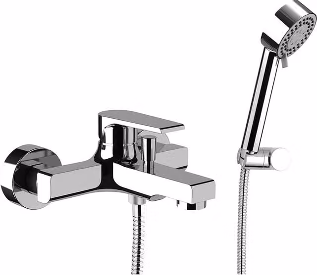 Miscelatore monocomando per vasca Mariani serie Artic in ottone cromato con kit doccia e tecnologia water saving