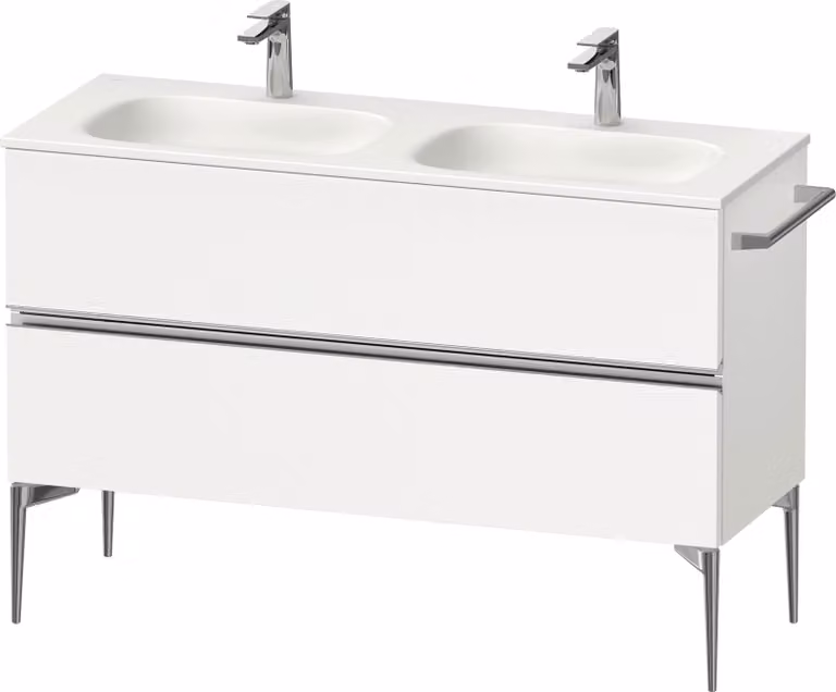 Duravit Sivida Meuble sous-lavabo, 2 tiroirs, poignée profilée chromée, 1280x477x592mm, pour Sivida, SV4654010180000, SV4654010180000