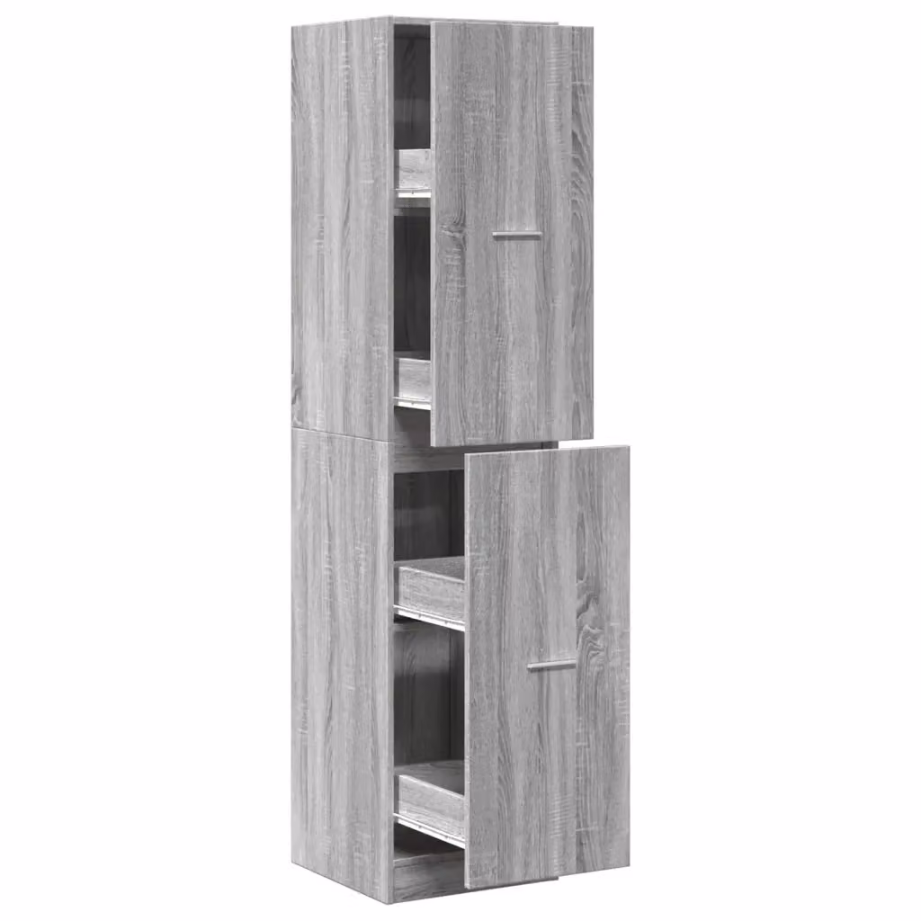 Armadietto da farmacia a parete vidaXL in MDF grigio opaco con ripiani e cassetti L/P/H: 40 x 41 x 174,5 cm – 2
