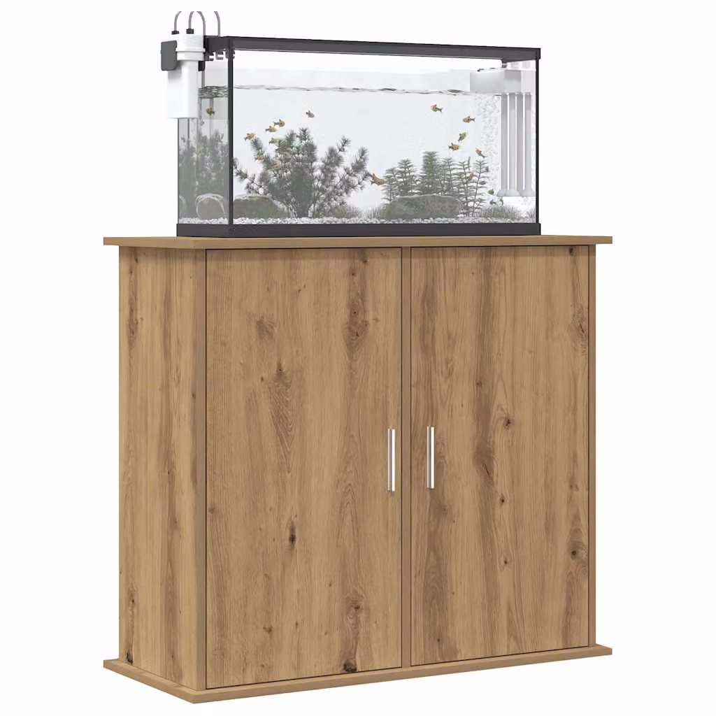 vidaXL Supporto per acquario in legno rovere marrone L: 81 cm, P: 36 cm, H: 73 cm